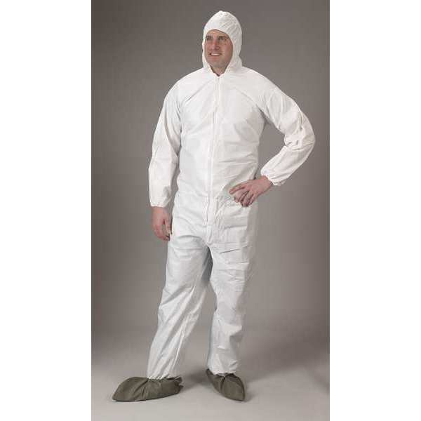 Micromax Coverall, Wrist, Ankle, Hood, Boot, 2XL, PK25, 2XL, 25 PK, White, Microporous 364355