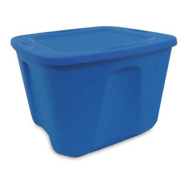 Homz Storage Tote with Snap Lid, Blue, Plastic, 10 gal Volume Capacity 6610DWBLEC.05
