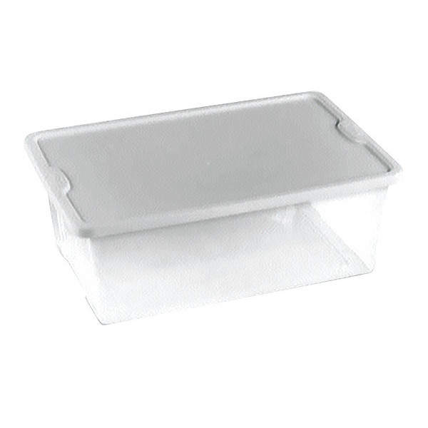 Homz Storage Tote with Snap Lid, Clear/White, Plastic, 12 qt Volume Capacity 3212CLWHEC.08