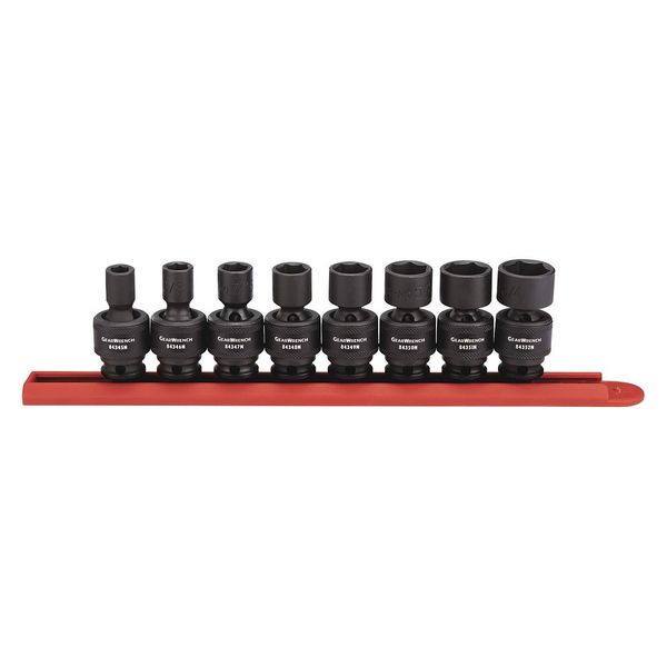 Gearwrench 8 Piece 3/8" Drive 6 Point Standard Universal Impact SAE Socket Set 84917N