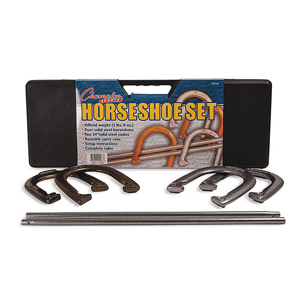 Champion Sports Steel Horseshoe Set in Case, 4 Shoes IHS100