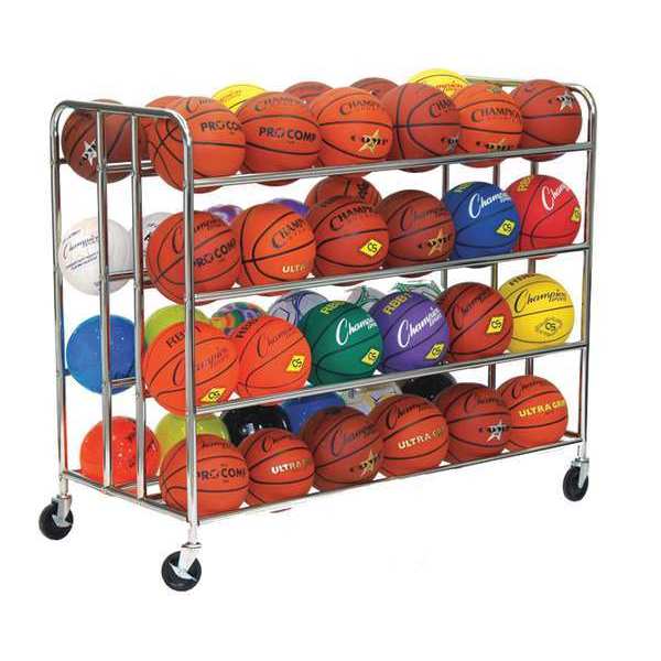 Champion Sports Double Wide Ball Cart, Holds 48 Balls BRC48