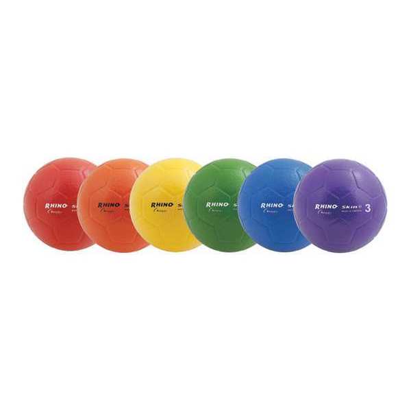 Champion Sports Rhino Skin Low/Boun Soccer Ball Set, Multi Color, Size 3, PK6 RS73SET