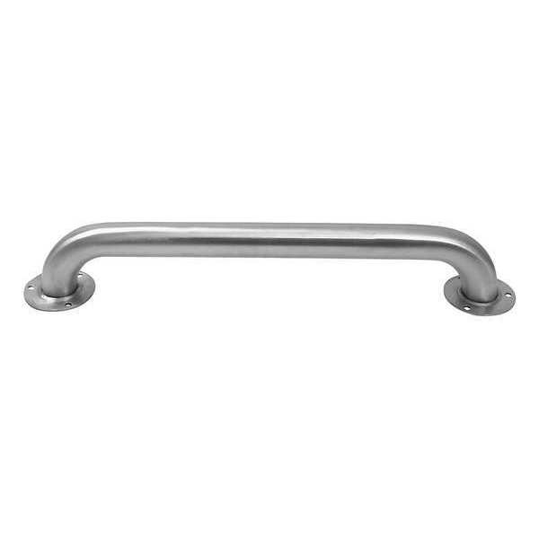 Dearborn Brass 19" L, Exposed, 304 Stainless Steel, Stainless Steel Grab Bar, 1-1/4x16, Flange, Satin DB7416