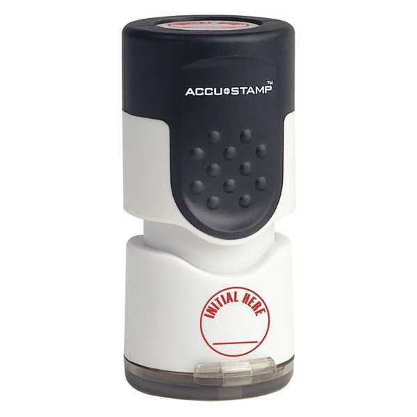 Accu-Stamp Accustamp, Round Initial Here, Red 035661