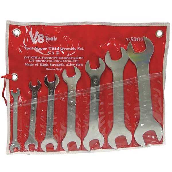 V-8 Tools Super Thin Wrench Set, 3/8 - 1-1/4", 7 pcs 8307