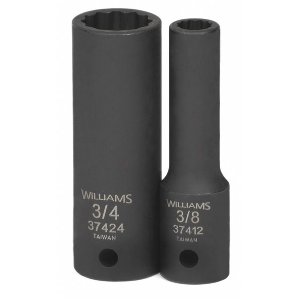 Williams 1/2" Drive Impact Socket Black Industrial 37444