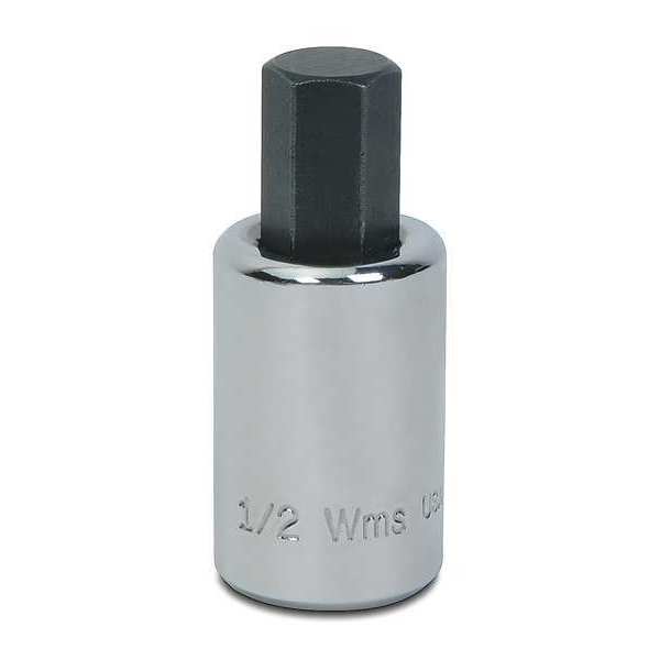 Williams 1/2" Dr, 1/4" Size, SAE Hex Bit Socket, 6 Pts, Includes: Not Applicable SA-8A