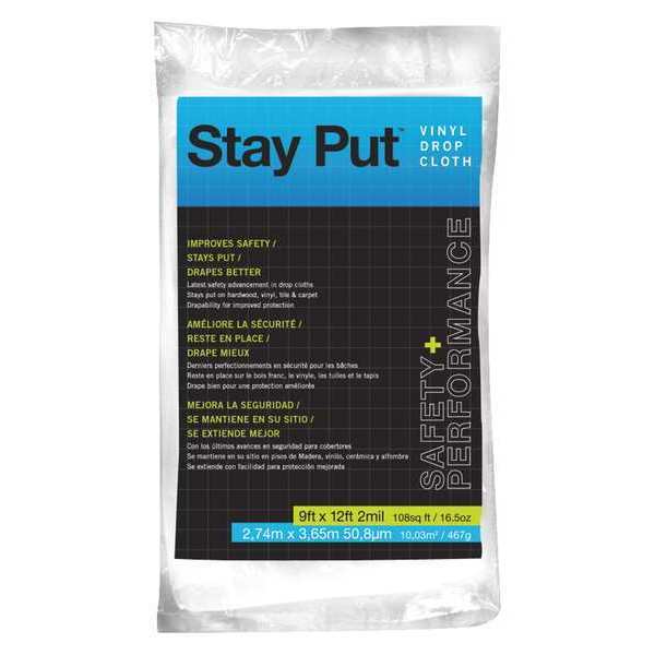 Stay Put Drapable Vinyl Drop, 9x12, 2 mil, PK12 04301