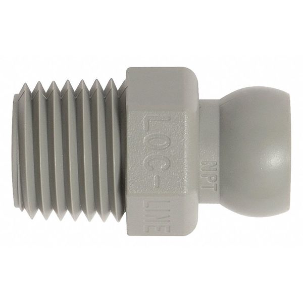 Loc-Line NPT Connector, Gray, 1/4", PK50 49426-G