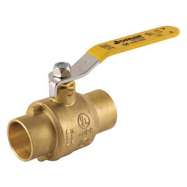 Jomar Valve 2-1/2" CXC Lead Free Brass Ball Valve, Body Style: Inline JF-100SG