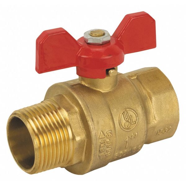 Jomar Valve Brass Ball Valve, MNPT, 1/4" T-handle JF-100TFM