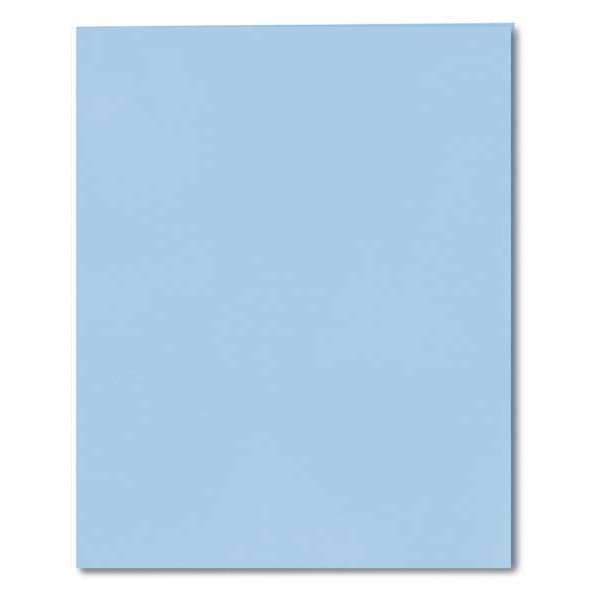Roaring Spring Case of Light Blue Paper Pocket Folders, 11.75"x9.5", Twin Pockets hold 25 sht each, 11 pt tag board 50124cs