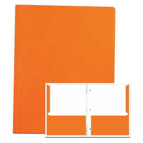 Roaring Spring 250 Pocket Folders w/ Prongs, 11 pt tag board, Orange 54130cs