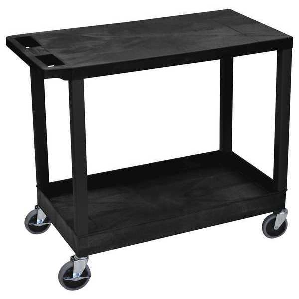 Luxor Cart, 1Tub Shelf, 1Flat Shelf, 18"x32", High Density Polyethylene (Shelf), Polyvinyl Chloride (Leg) EC21-B