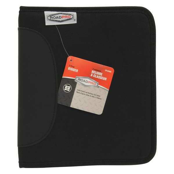 Roadpro 3-Ring Binder for Loose-Leaf, Black LB-004BK