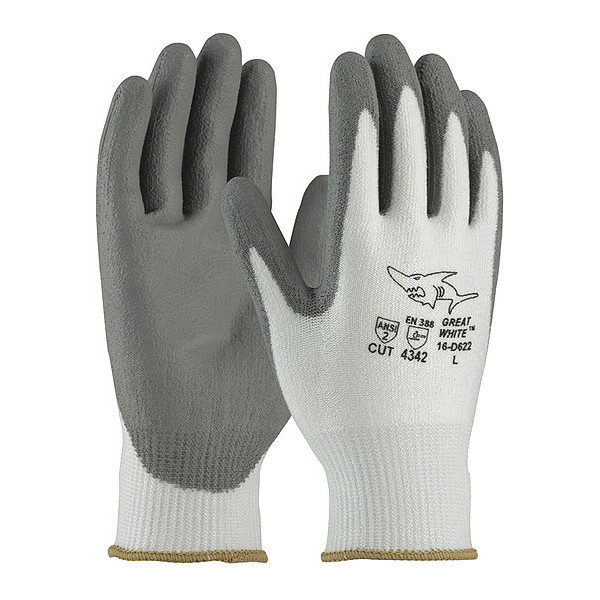 Pip Cut Resistant Coated Gloves, A2 Cut Level, Polyurethane, XL, 12PK 16-D622/XL