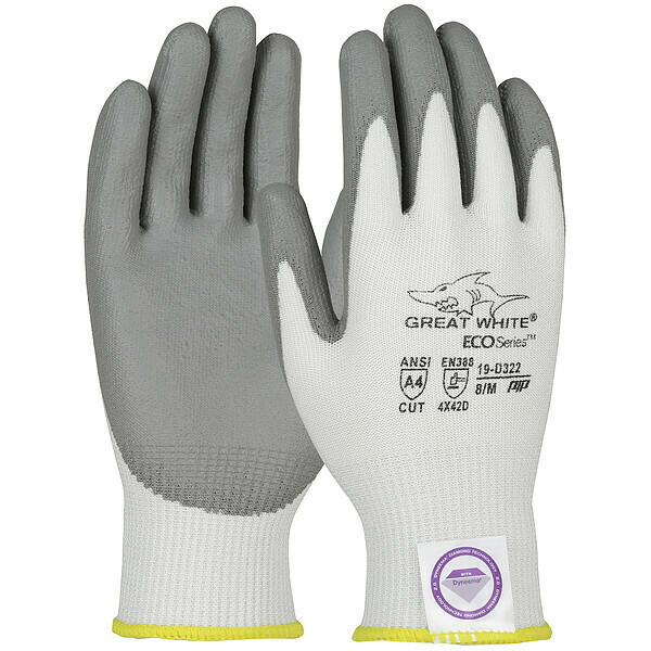 Pip Cut Resistant Coated Gloves, A3 Cut Level, Polyurethane, XL, 12PK 19-D322/XL