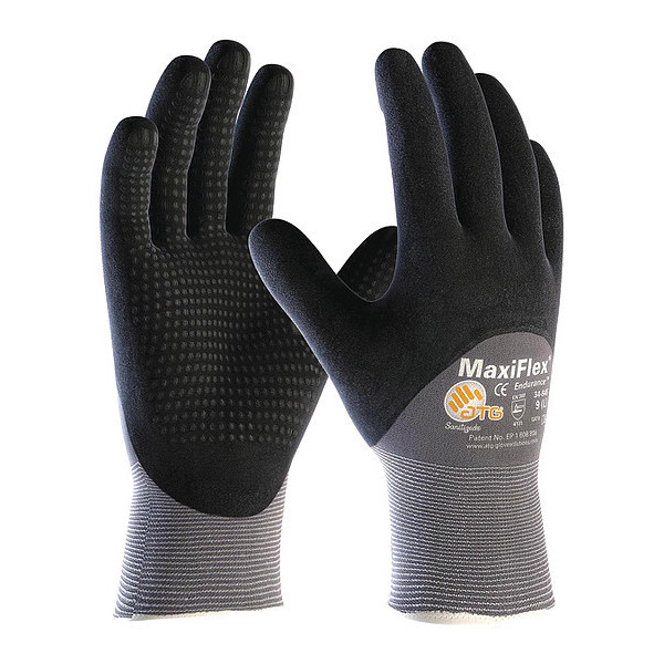 Pip Foam Nitrile Coated Gloves, 3/4 Dip Coverage, Black/Gray, 2XL, 12PK 34-845/XXL