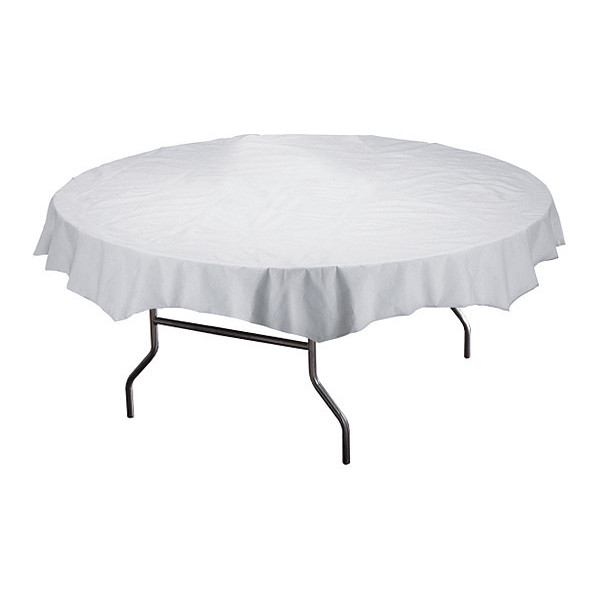 Hoffmaster 82" White Octy-Round Paper Tablecloths, PK25 210101
