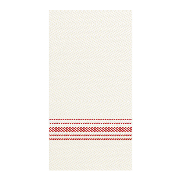 Hoffmaster White/Red Dinner Napkin, 1/8 Fold, PK100 FP1110