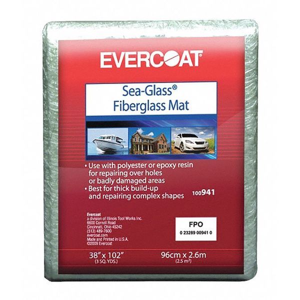 Evercoat White Fiberglass Mat, 3 Sq. Yd. 941