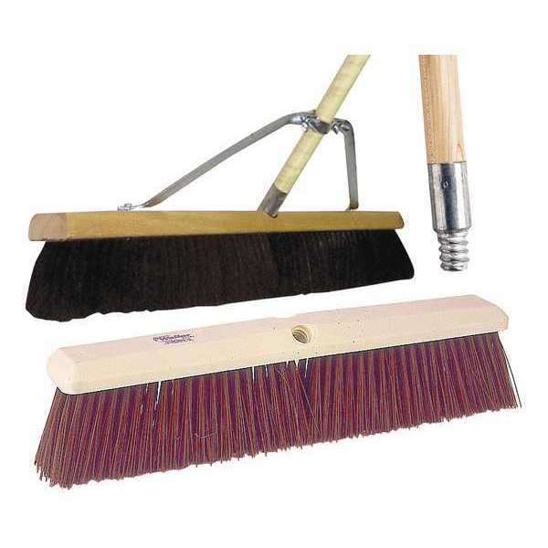 Tough Guy 18 in Sweep Face Broom, Medium, Synthetic, Brown 59JM45