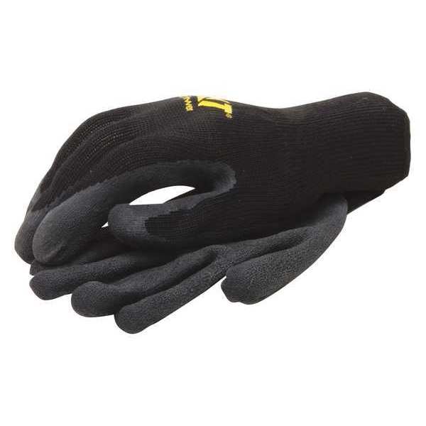 Cat Latex Coated Gloves, Palm Coverage, Black, L, PR CAT017400L