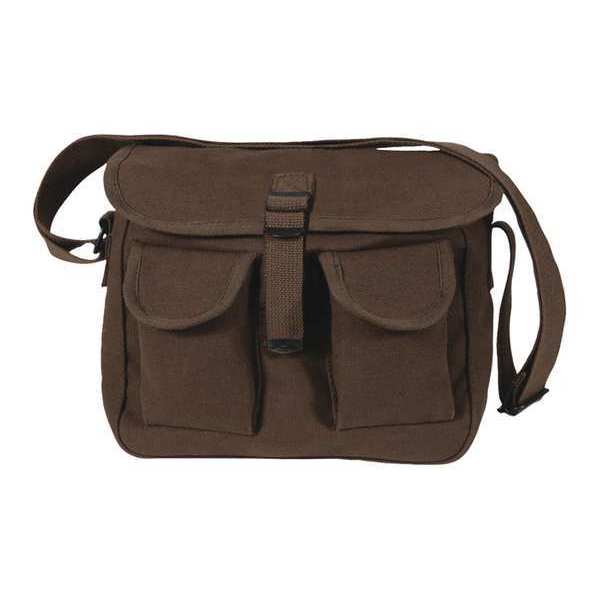 Rothco Canvas, Ammo Shoulder Bag, Brown, Black, 100% Water Resistant Cotton Canvas 2267