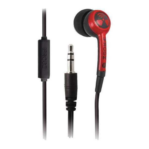 Ifrogz Earbuds, 3 Eartip Sizes, Red IFPZMBRD0