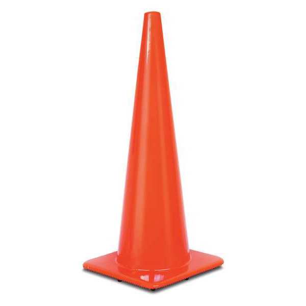 Tapco Traffic Cone, 36", PVC, Orange, 10 lb. 123-00001