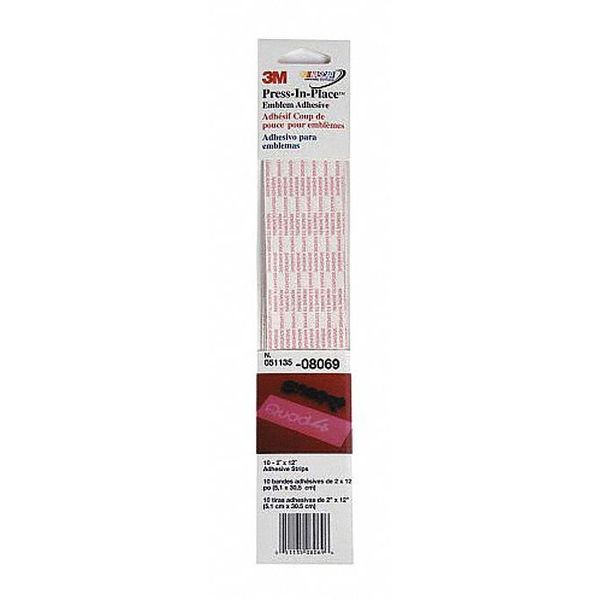 3M Press-In, Emblem Adhesive, 2" x 12", PK60 08069