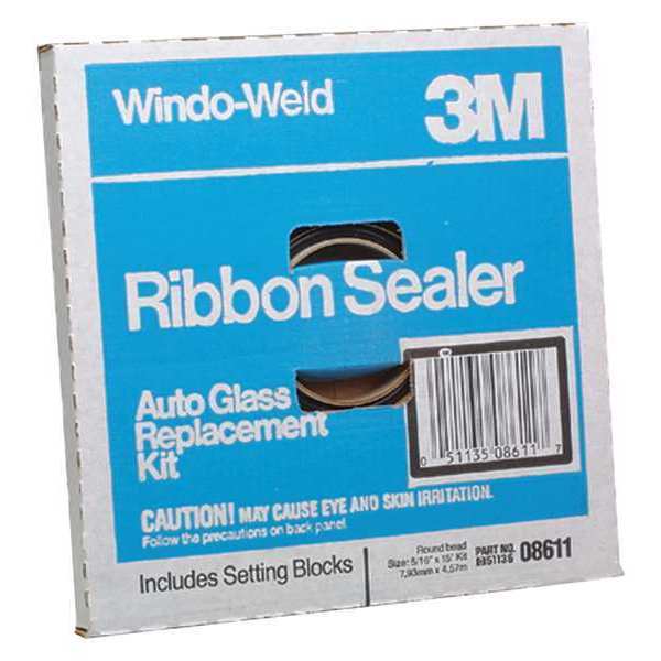 3M Round Ribbon, Sealer, 5/16" x 15ft., PK12 08611