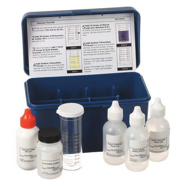 Aquaphoenix Scientific Chlorine Kit, 1Drop - 1 Or 10ppm, Cl2/25mL TK1120-Z