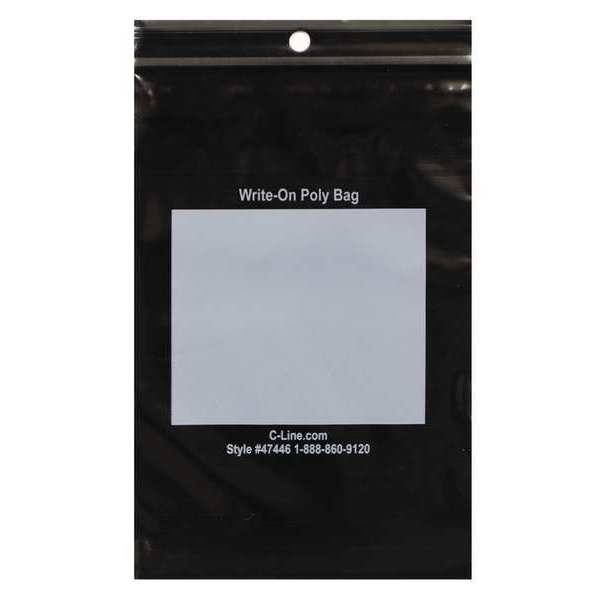 C-Line Products 4" x 6" Recloseable Poly Bags, Black, PK 1000 47446