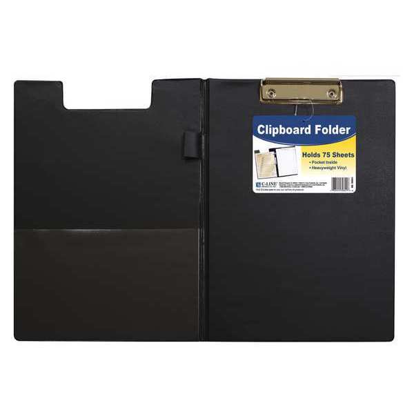 C-Line Products 8-1/2" x 11" Clipboard Folder Black, Pk6 30601BNDL6EA