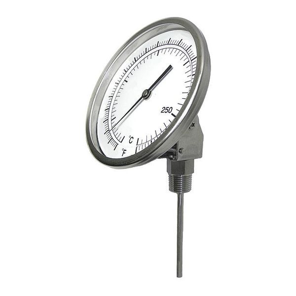 Pic Gauges Bimetal, 5", 0/300deg F/C, 18"Stem Adjust B5A18-MM