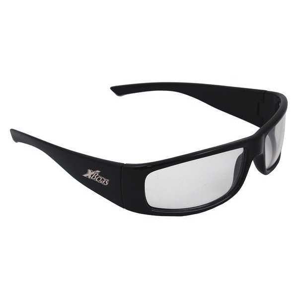 Erb Safety Safety Glasses, Black Frame, Slvr Mirror, Silver Mirror Scratch-Resistant 17922