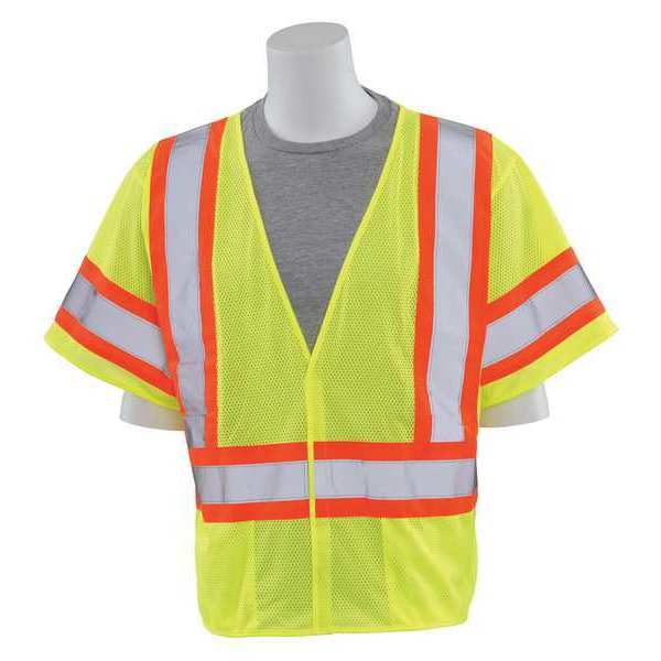 Erb Safety Large Hi Viz Safety Vest, Lime 14610