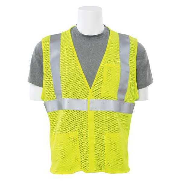 Erb Safety Vest, Flame Resistant, Hi-Viz, Lime, 3XL 61267
