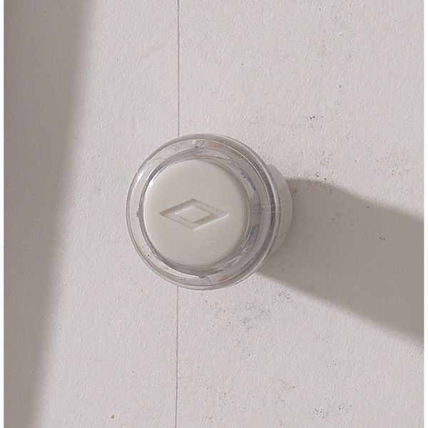 Broan Pushbutton, Clear, White Cap, Lighted PB18LWHCL