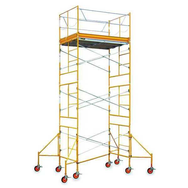 Bil-Jax Scaffold Tower, Steel/Plastic, 2,000 lb Load Capacity, 2 to 16 ft Platform Height 6004C-7X15RT