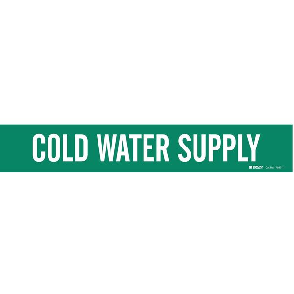 Brady Pipe Mrkr, Cold Water Supply, 2-1/2to7-7/8 7057-1
