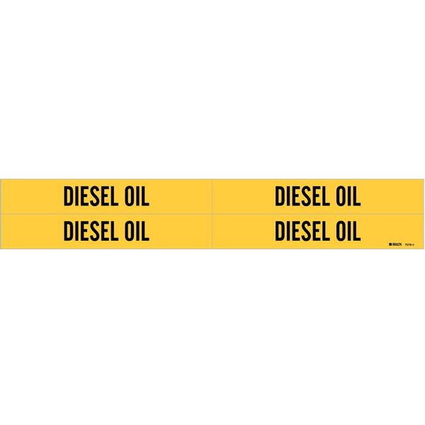 Brady Pipe Marker, Diesel Oil, Y, 3/4 to2-3/8 In 7078-4