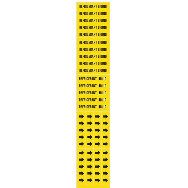 Brady Pipe Marker, Refrigerant Liquid, to 3/4 In 7235-3C