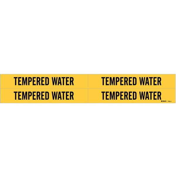 Brady Pipe Marker, TempeR Water, Y, 3/4to2-3/8 In 7283-4
