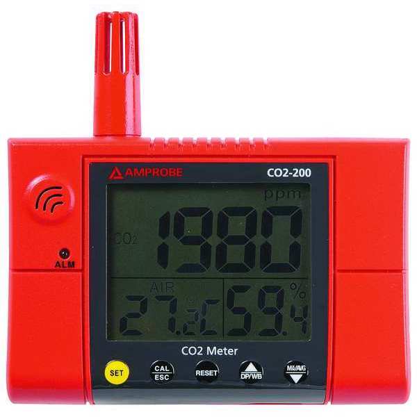 Amprobe Carbon Dioxide Meter, 380 to 2000 PPM CO2-200