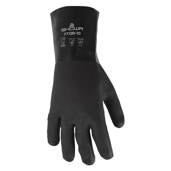 Showa 12" Chemical Resistant Gloves, PVC, L, 1 PR 7712R