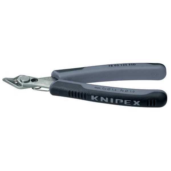 Knipex 5 in 78 Diagonal Cutting Plier Flush Cut Pointed Nose Uninsulated 78 03 125 ESD