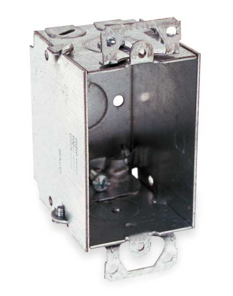 Raco Electrical Box, 12.5 cu in, Switch Box, 1 Gang, Galvanized Zinc, Rectangular 519